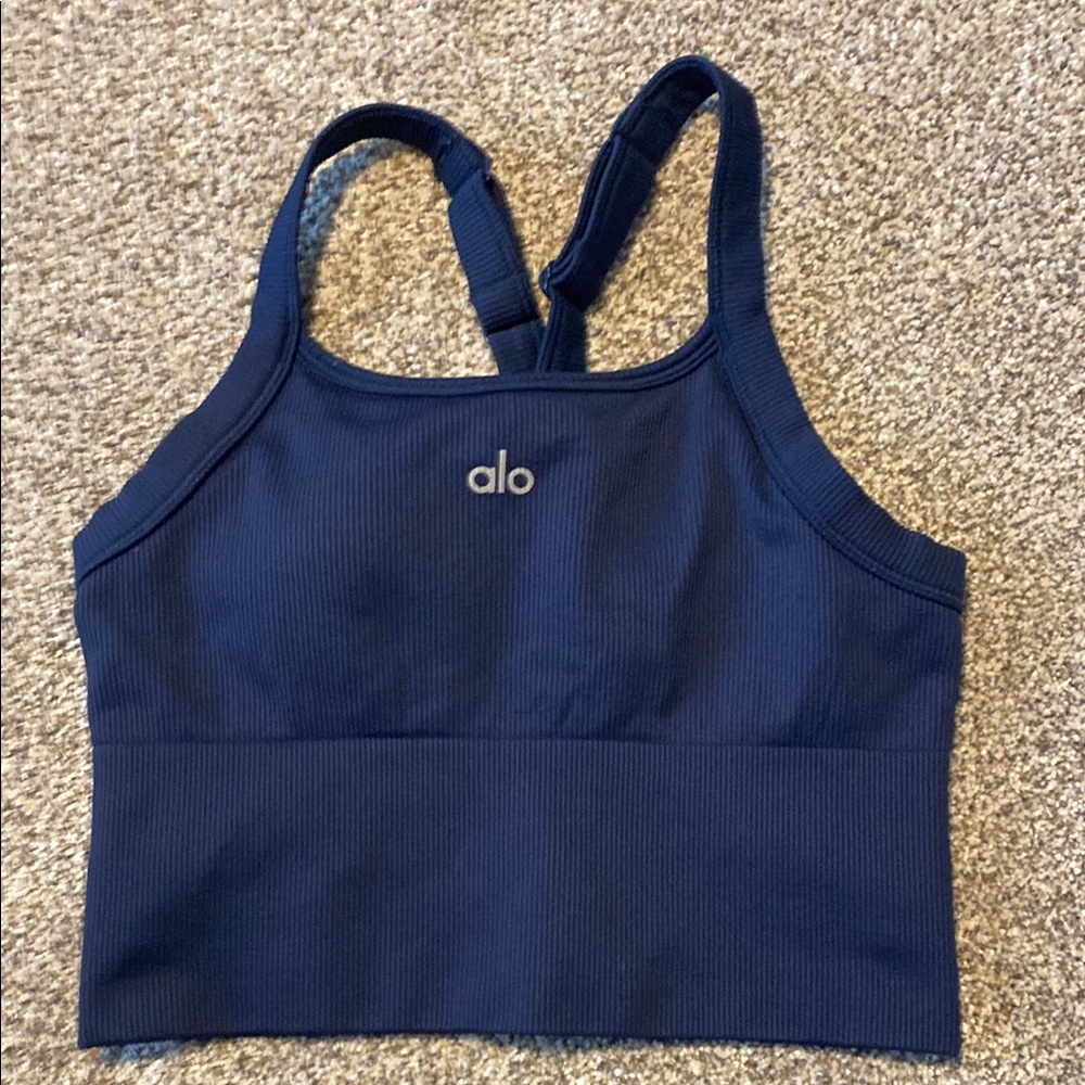 Alo Navy Blue Sports Bra